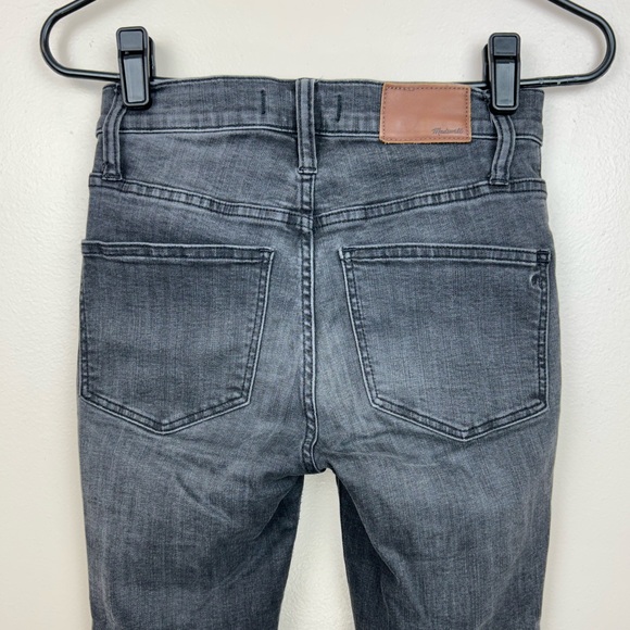 Madewell Women’s Denim Jeans Cali Demi Boot Distressed Hem Button Fly Charcoal - Picture 10 of 12